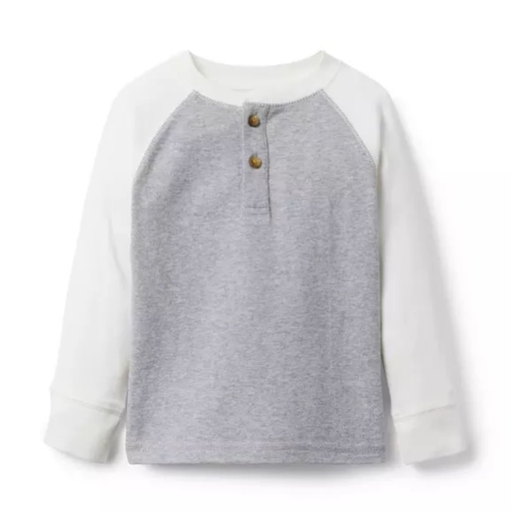 Janie and Jack Long Sleeved Henley Baseball Tee